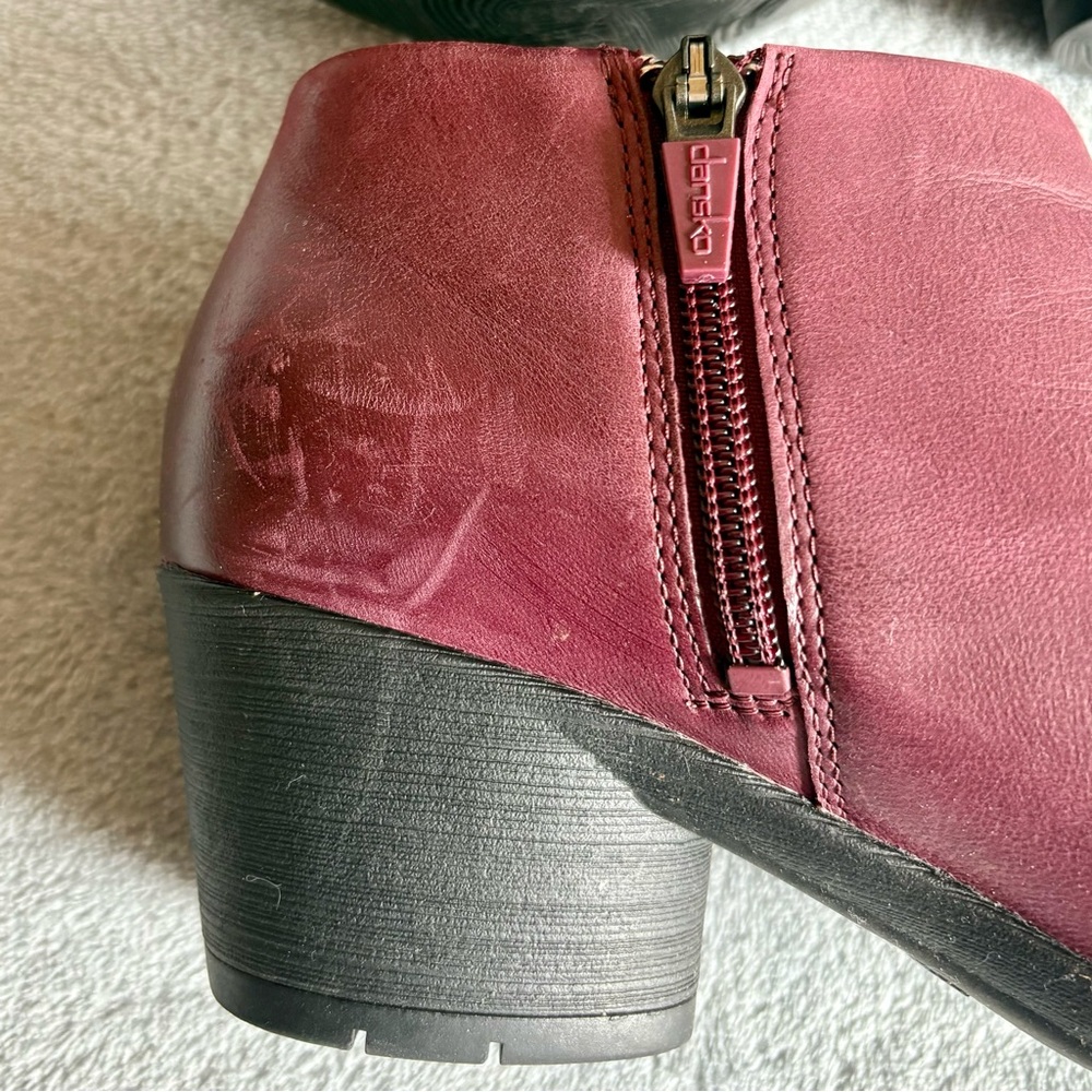 Dansko Raina burnished leather booties wine red‎ - Picture 5 of 13